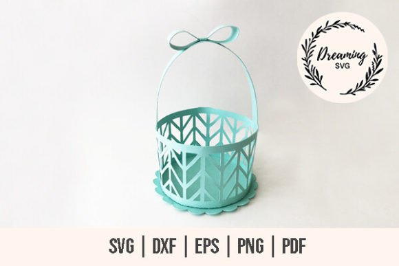Download Bow Basket Cupcake Holder SVG - Cupcake Collection