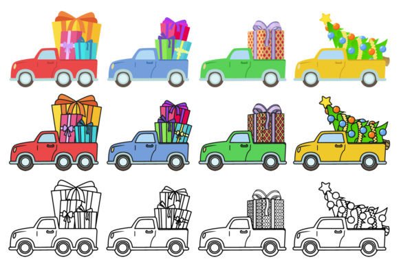 Download Car Christmas Illustrations - Christmas illustrations Collection