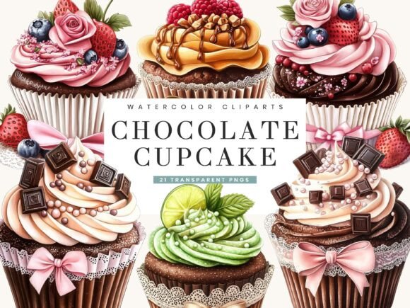 Download Chocolate Cupcake Clipart Bundle - Premium Resources
