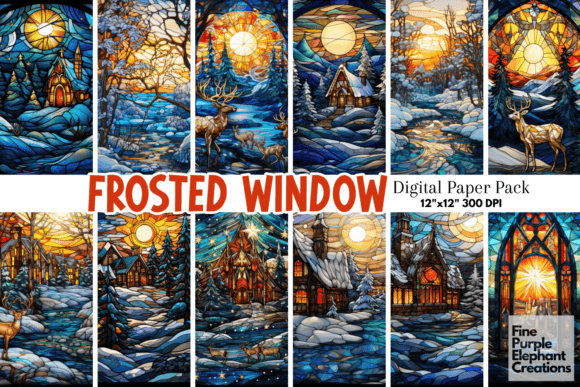 Download Winter Stained Glass Holiday Background - Holiday Collection