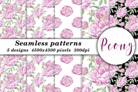 Download Peony Rose Flower Watercolor Pattern JPG - Flower watercolor pattern Collection