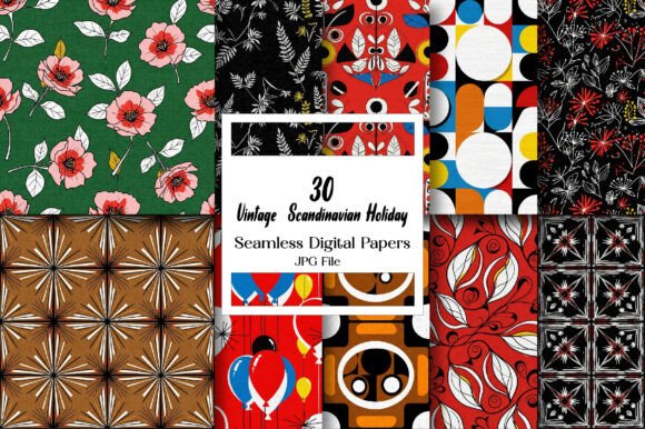 Download Vintage Scandinavian Holiday Digital - Premium Resources